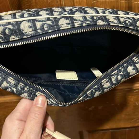 Christian Dior Trotter Oblique Crossbody Bag Authentic Navy Blue 2 - Picture 6 of 8